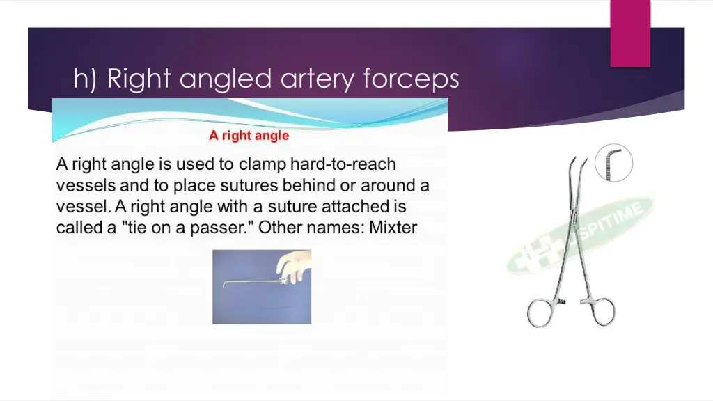 h right angled artery forceps