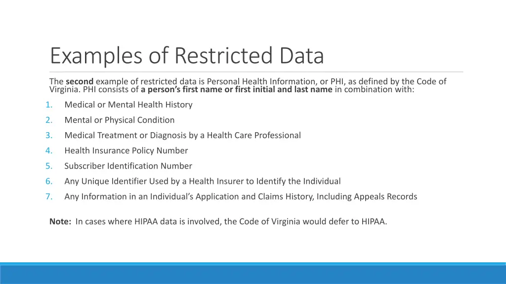 examples of restricted data 1