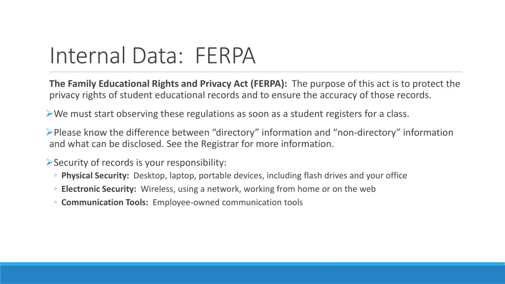 internal data ferpa