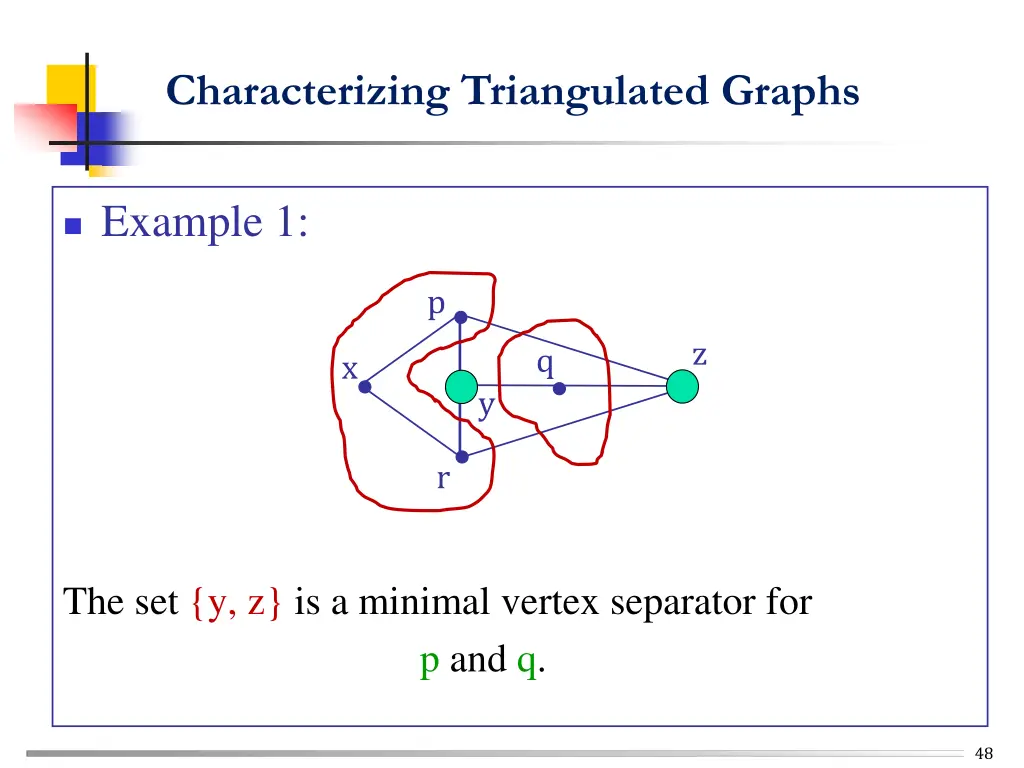 characterizing triangulated graphs 1