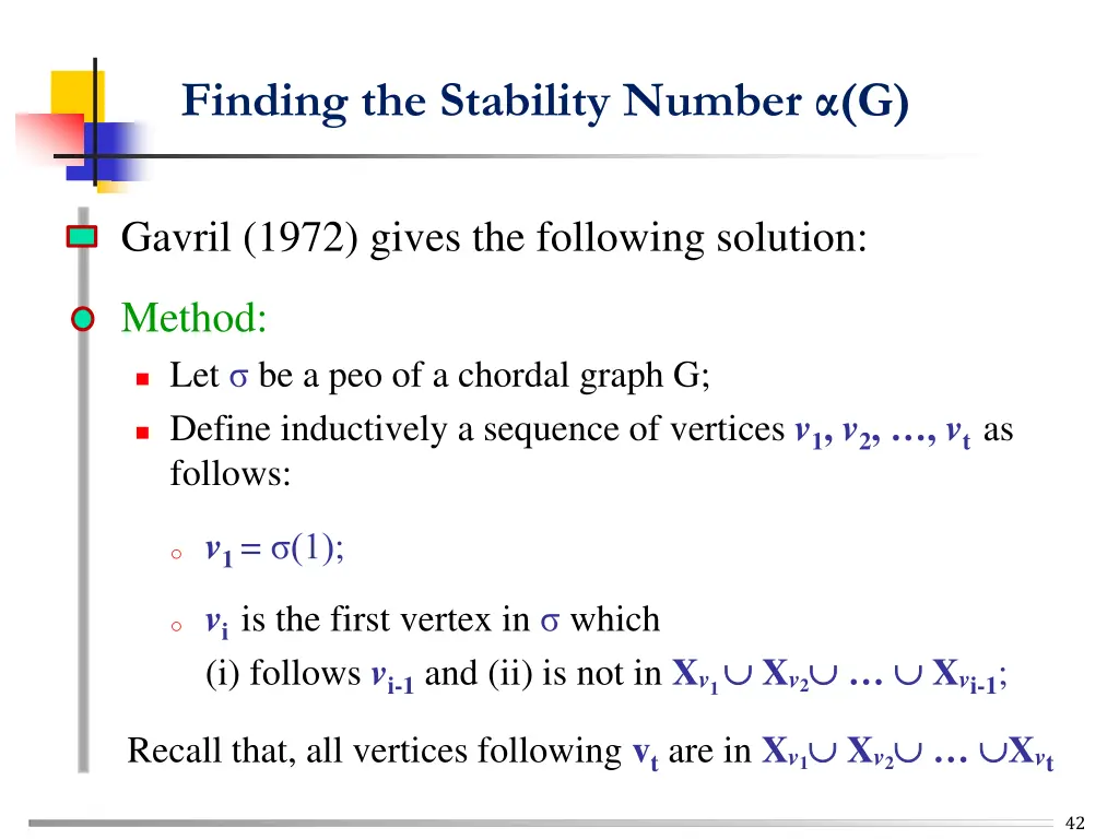 finding the stability number g