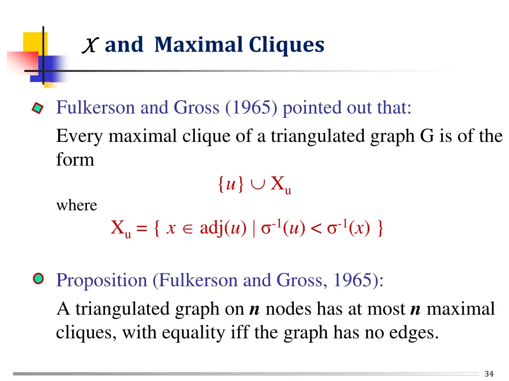 x x and maximal cliques