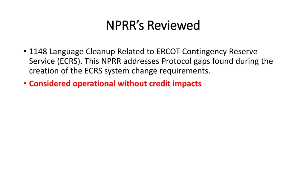 nprr s reviewed nprr s reviewed
