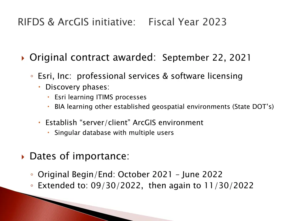 original contract awarded september 22 2021