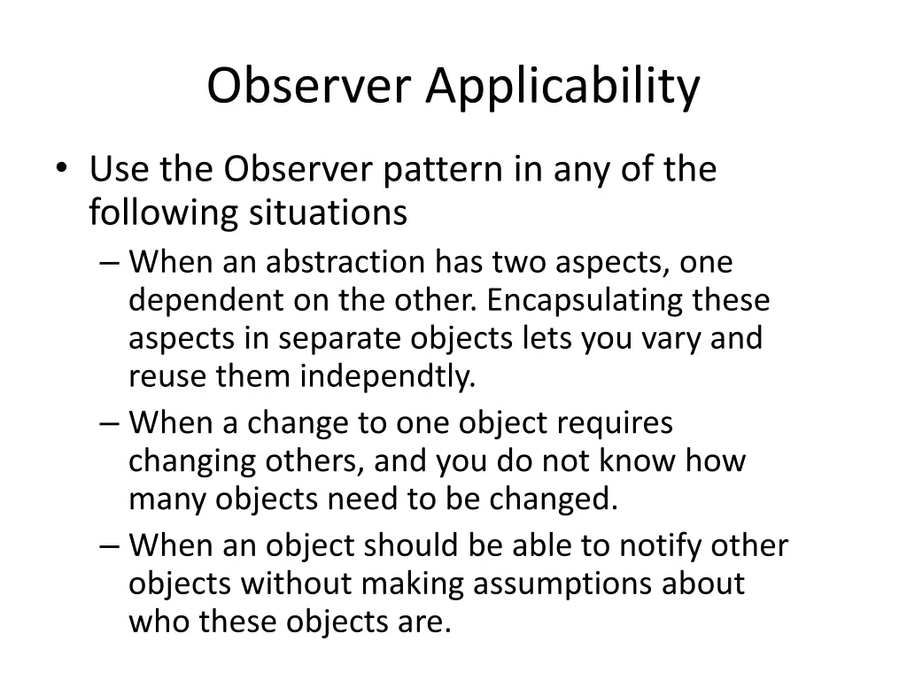 observer applicability