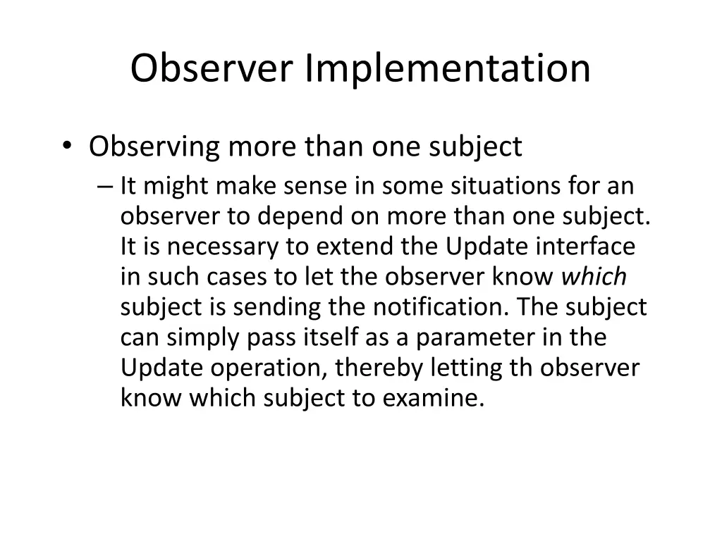observer implementation 1