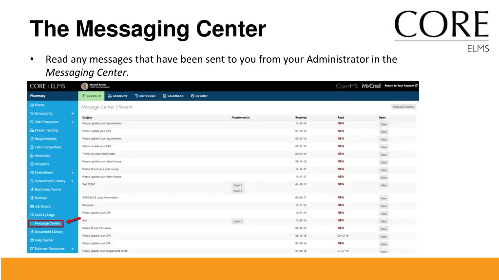 the messaging center