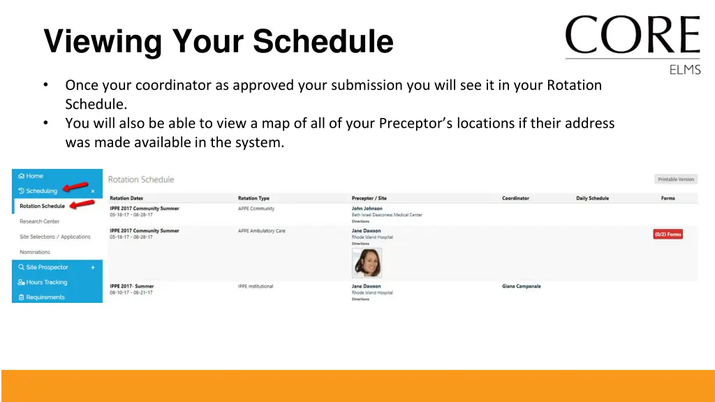 viewing your schedule
