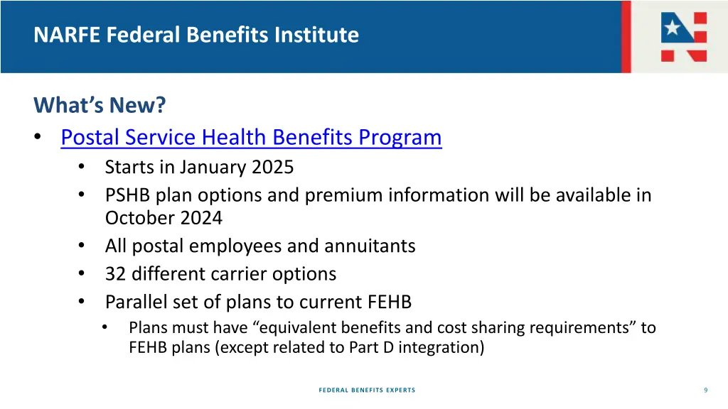 narfe federal benefits institute 7
