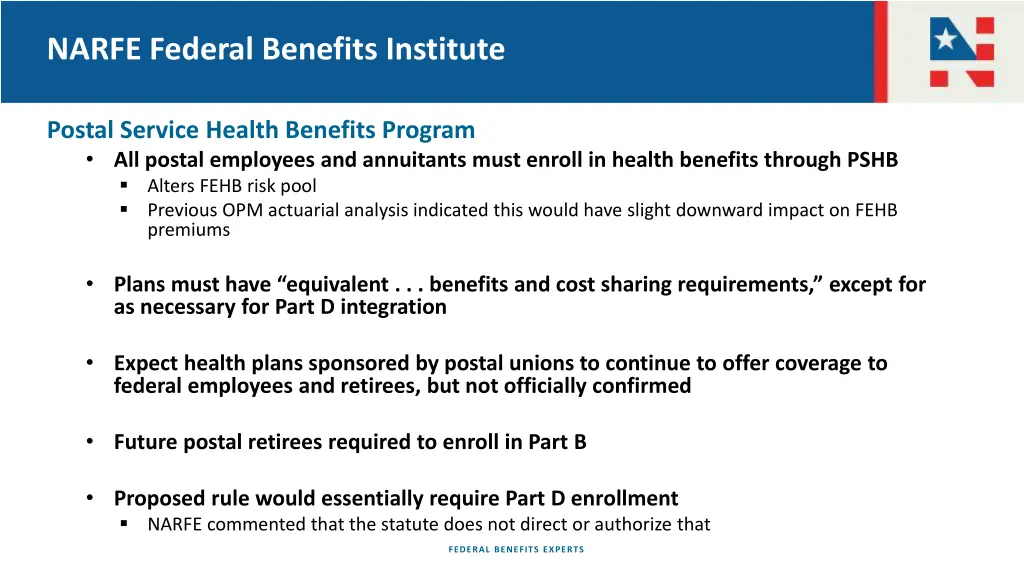 narfe federal benefits institute 8
