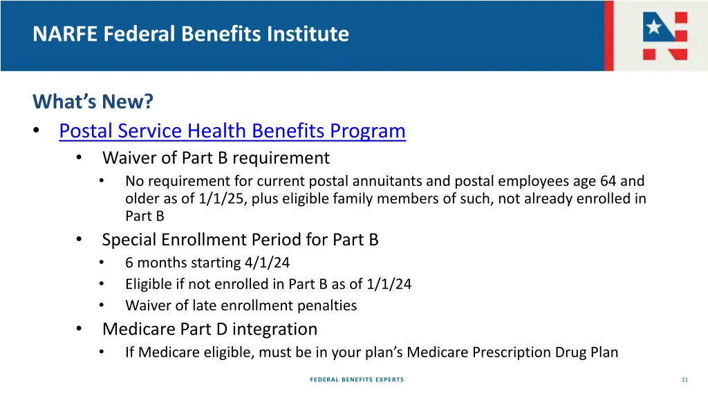 narfe federal benefits institute 9