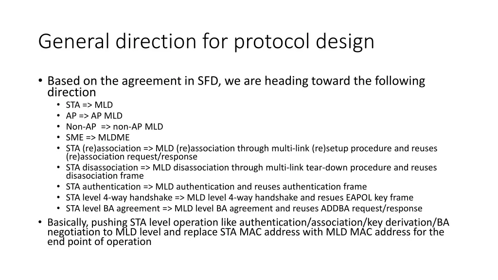 general direction for protocol design