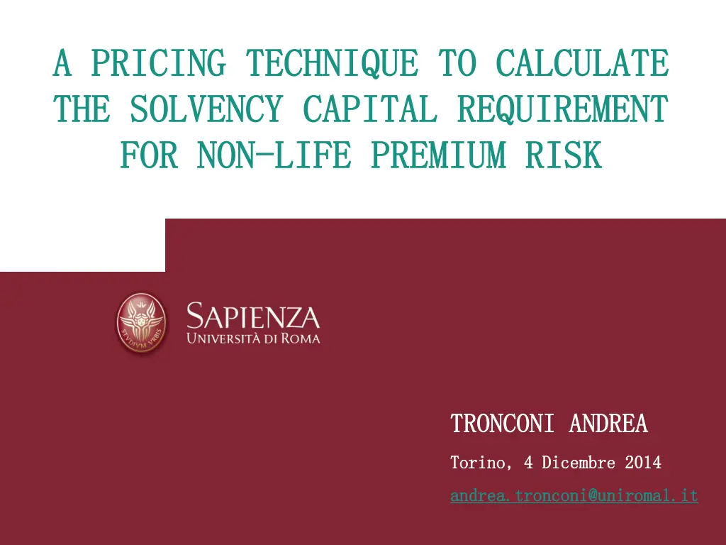 a pricing technique to calculate a pricing