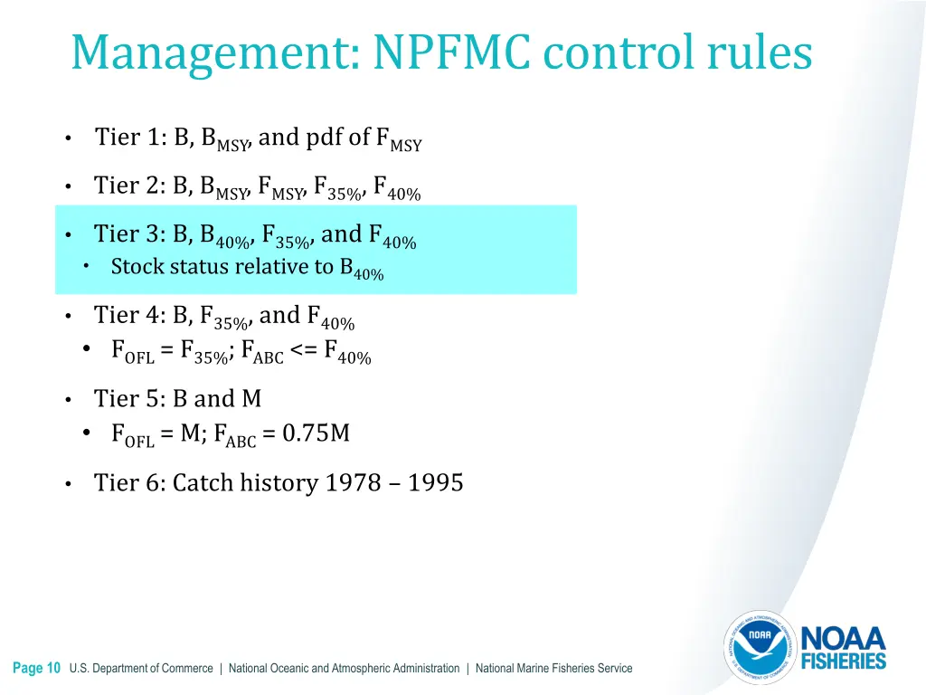 management npfmc control rules