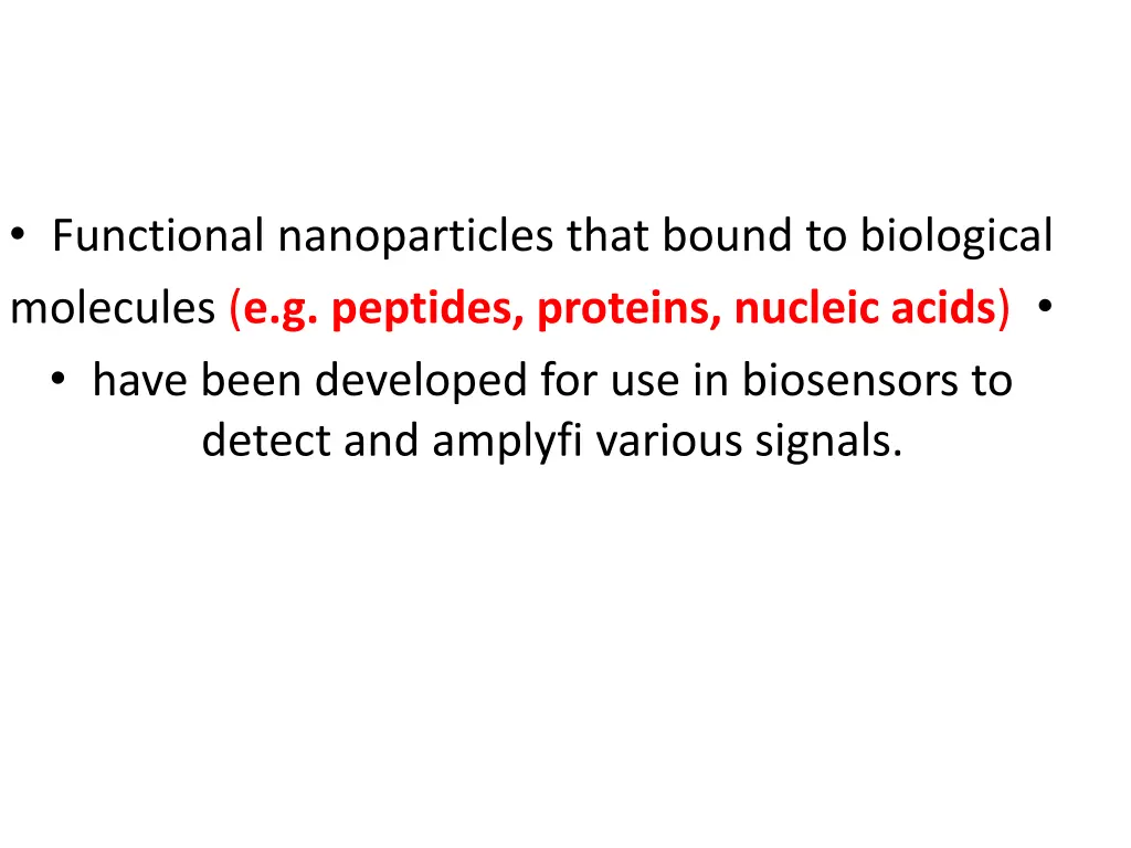 functional nanoparticles that bound to biological