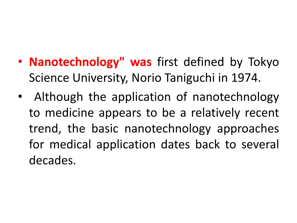 nanotechnology was first defined by tokyo science