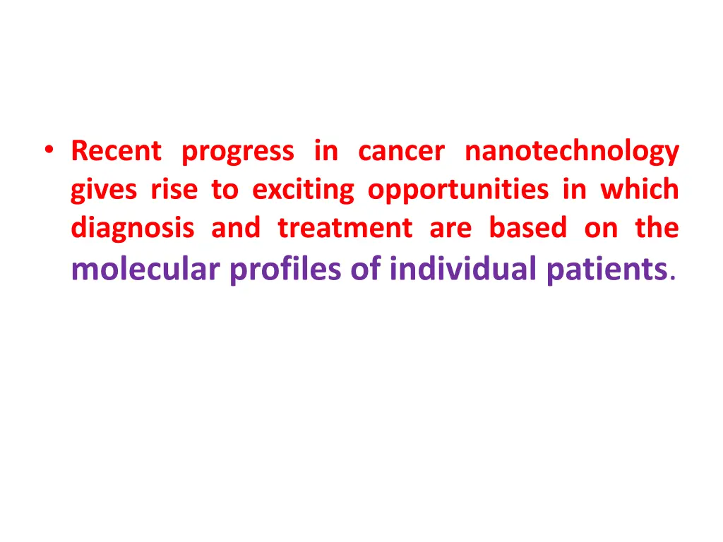 recent progress in cancer nanotechnology gives