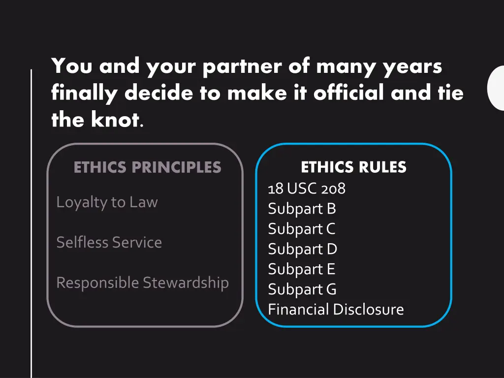 you and your partner of many years finally decide 1