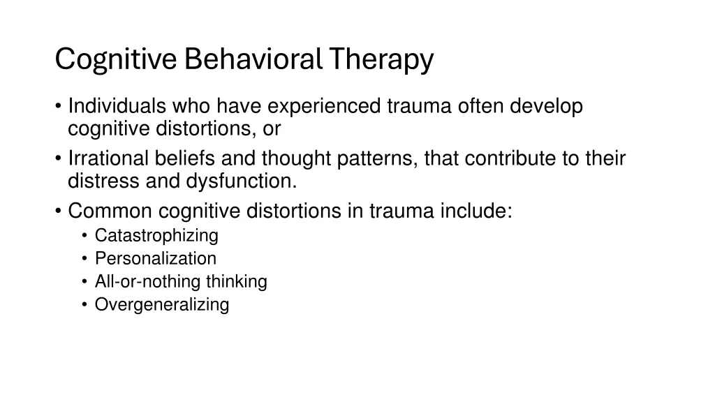 cognitive behavioral therapy