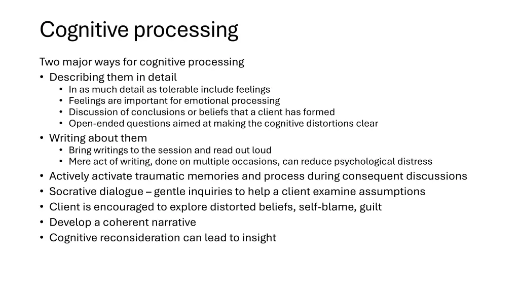 cognitive processing