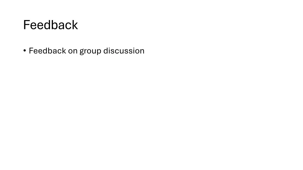 feedback