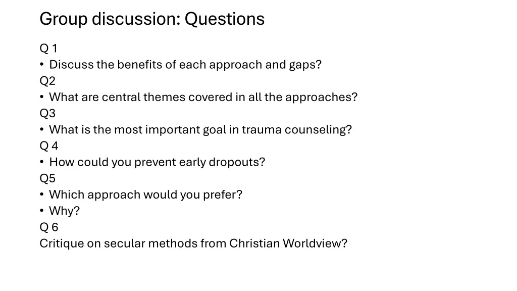 group discussion questions