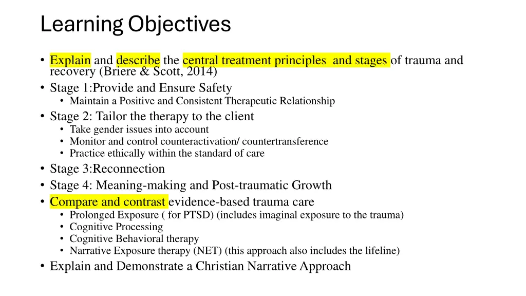 learning objectives