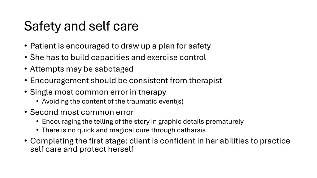 safety and self care