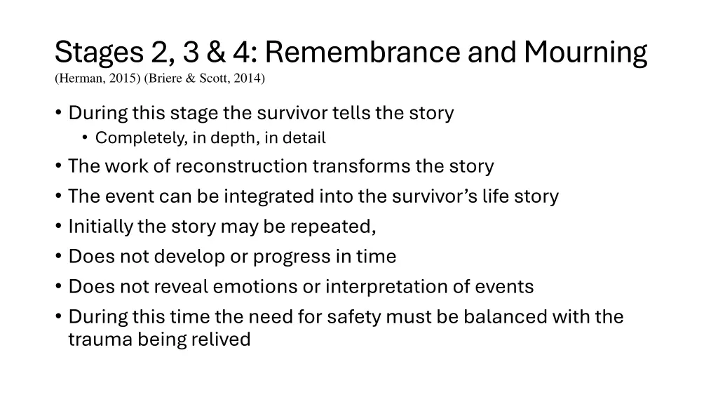 stages 2 3 4 remembrance and mourning herman 2015