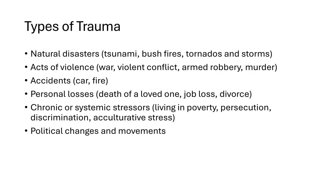 types of trauma 1