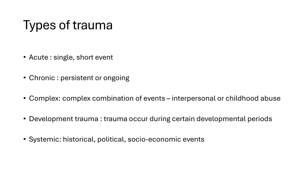 types of trauma