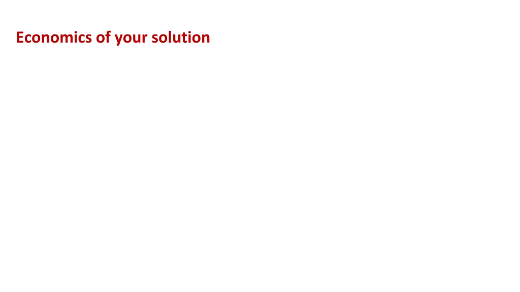 economics of your solution