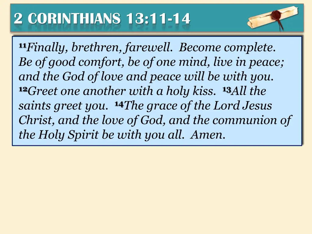 2 corinthians 13 11 14