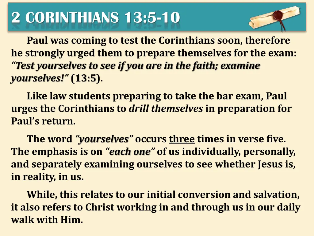 2 corinthians 13 5 10 1
