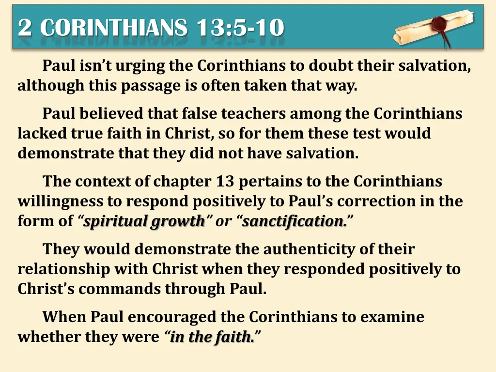 2 corinthians 13 5 10 4