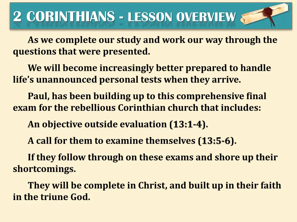 2 corinthians lesson overview 1