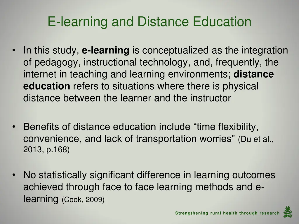 e learning and distance education