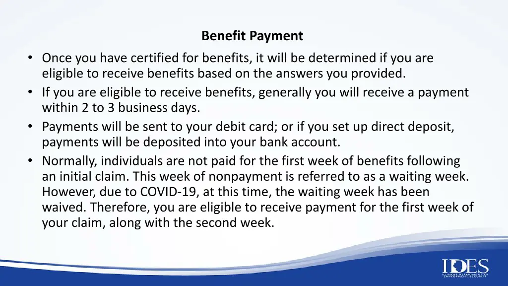 benefit payment