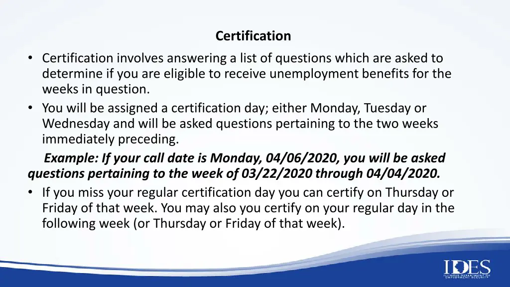 certification