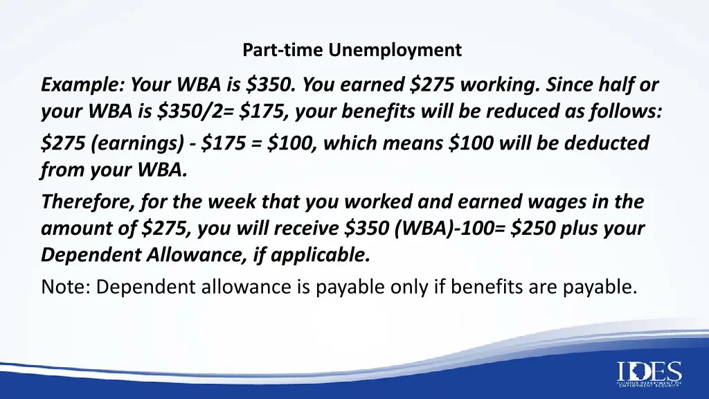 part time unemployment