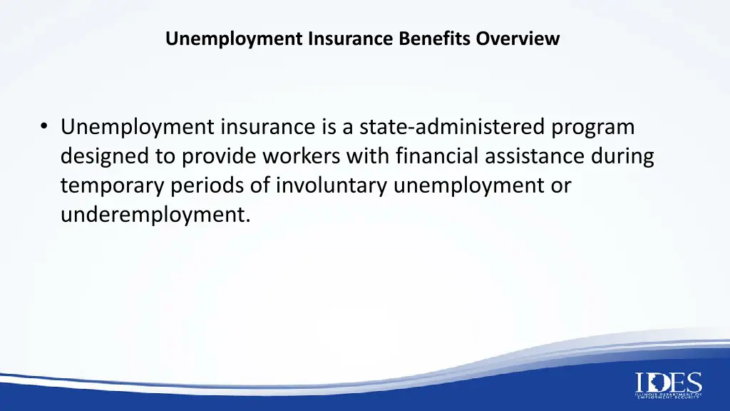 unemployment insurance benefits overview