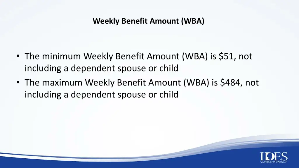 weekly benefit amount wba