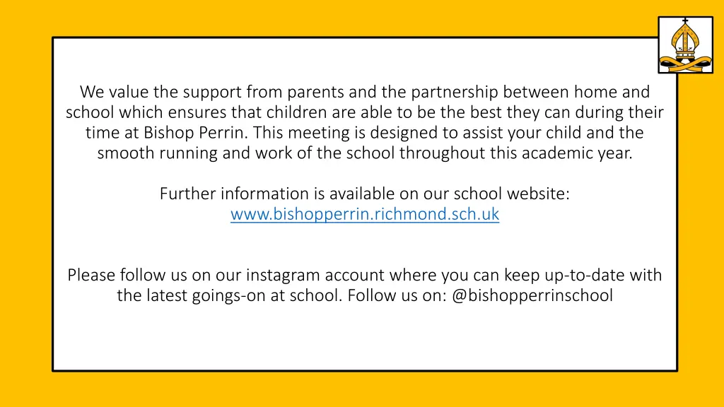 we value the support from parents