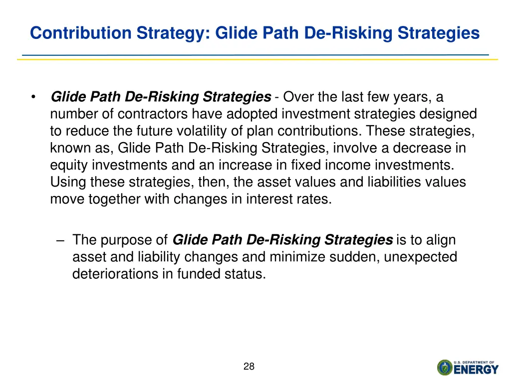 contribution strategy glide path de risking