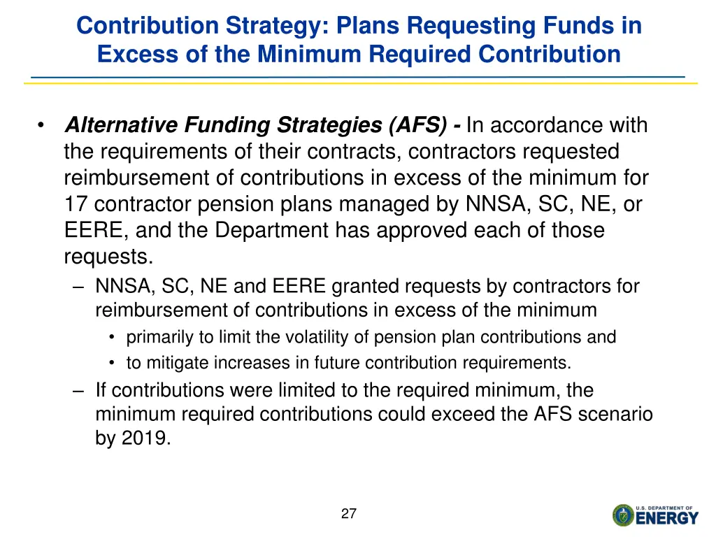 contribution strategy plans requesting funds