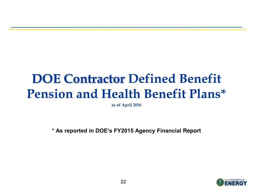 doe contractor defined benefit pension and health