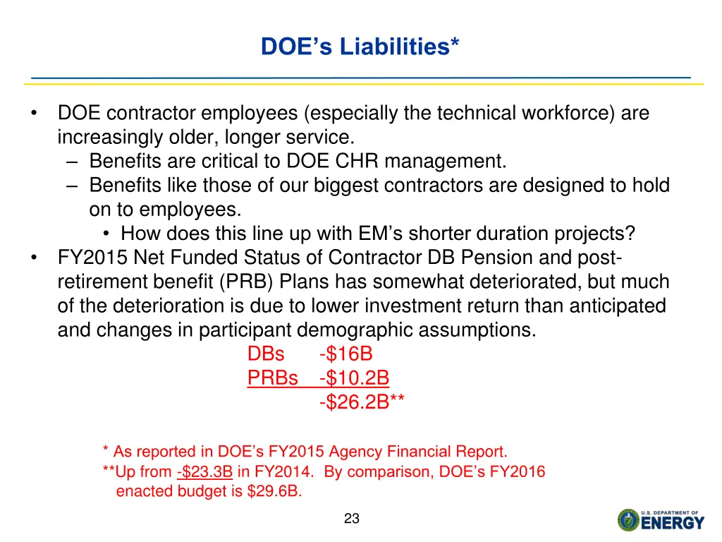 doe s liabilities