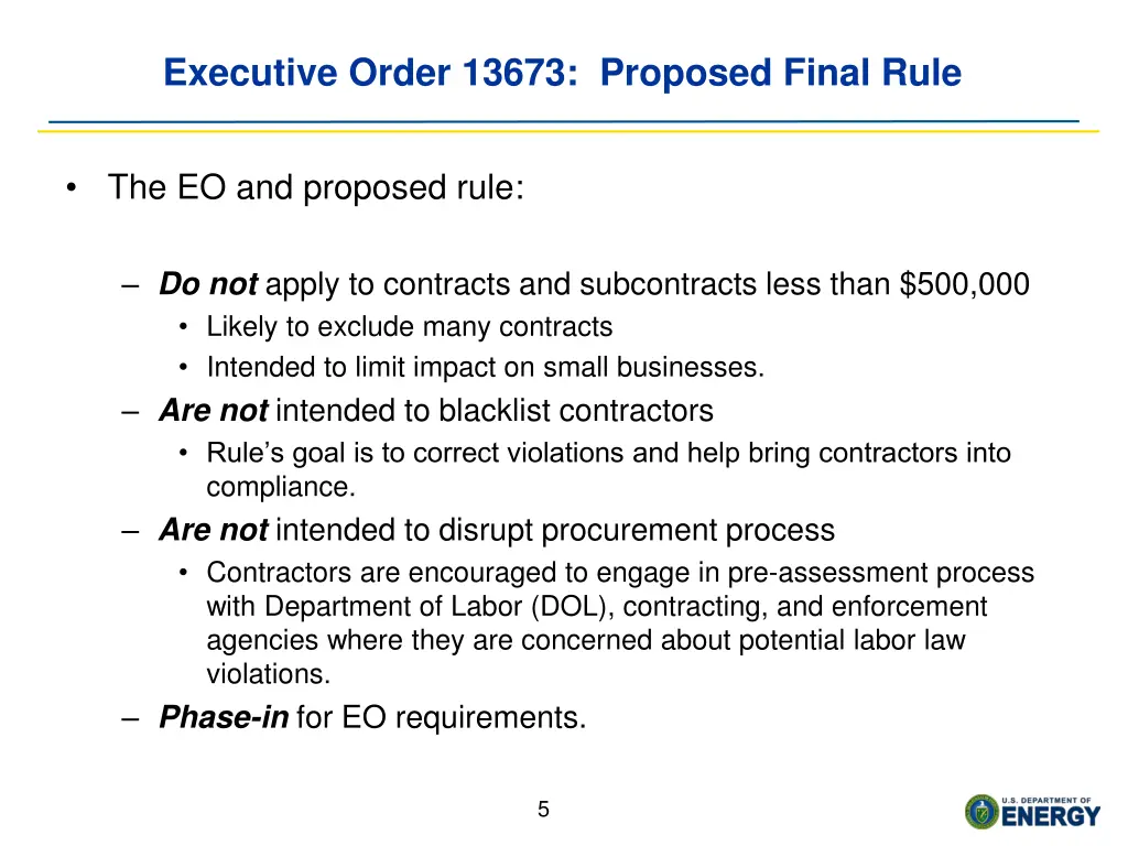 executive order 13673 proposed final rule