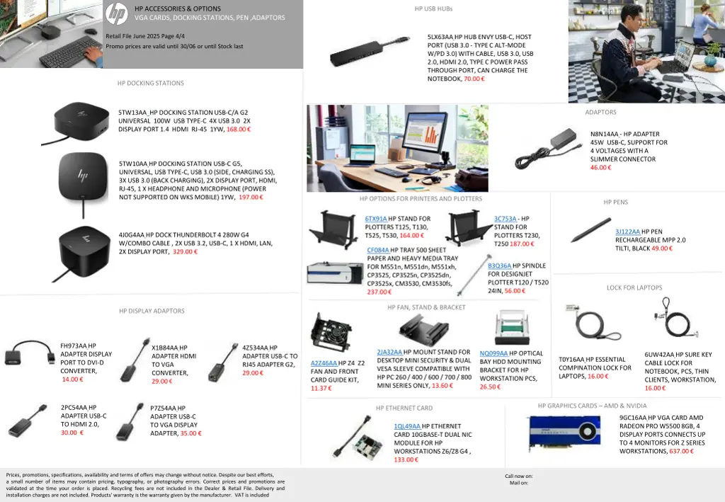 hp accessories options vga cards docking stations