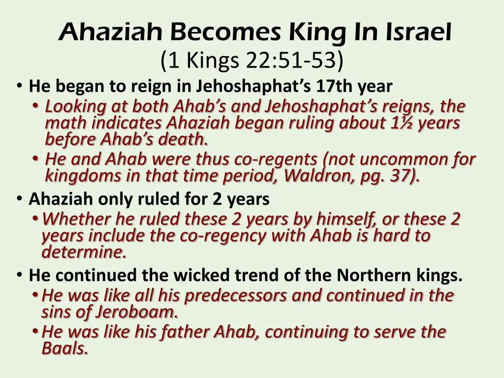 ahaziah becomes king in israel 1 kings